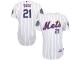Lucas Duda New York Mets Majestic Authentic Player Jersey with 2015 World Series Patch - White Royal