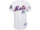 Lucas Duda New York Mets Majestic Authentic Player Jersey with 2015 World Series Patch - White Royal