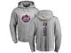 Men #24 Robinson Cano Ash Baseball Backer New York Mets Pullover Hoodie