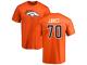 Men #70 Ja'Wuan James Orange Football Name & Number Logo Denver Broncos T-Shirt