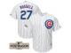 Men Addison Russell #27 Chicago Cubs 2017 Postseason White Cool Base Jersey