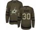 Men Adidas Dallas Stars #30 Ben Bishop Green Salute to Service NHL Jersey