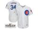 Men Chicago Cubs Jon Lester #34 White 2017 Postseason Patch Flex Base Jersey