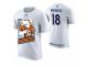Men Denver Broncos Peyton Manning #18 White Cartoon And Comic Artistic Painting Retired Player T-Shirt