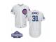 Men Majestic Chicago Cubs #31 Fergie Jenkins White 2016 World Series Champions Flexbase Authentic Collection MLB Jersey