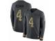 Men Nike Denver Broncos #4 Case Keenum Limited Black Salute to Service Therma Long Sleeve NFL Jersey