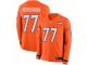 Men Nike Denver Broncos #77 Karl Mecklenburg Limited Orange Therma Long Sleeve NFL Jersey