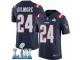 Men Nike New England Patriots #24 Stephon Gilmore Limited Navy Blue Rush Vapor Untouchable Super Bowl LII NFL Jersey