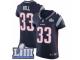 Men Nike New England Patriots #33 Jeremy Hill Navy Blue Team Color Vapor Untouchable Elite Player Super Bowl LIII Bound NFL Jersey