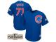 Men Wade Davis #71 Chicago Cubs 2017 Postseason Royal Cool Base Jersey