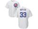 Men's Chicago Cubs #33 Eddie Butler Majestic White-Royal Cool Base Jersey