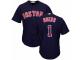 Men's Majestic Boston Red Sox #1 Bobby Doerr Navy Blue Team Logo Fashion Cool Base MLB Jersey