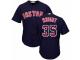 Men's Majestic Boston Red Sox #35 Steven Wright Navy Blue Team Logo Fashion Cool Base MLB Jersey