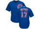 Men's Majestic Chicago Cubs #17 Kris Bryant Royal Blue Team Logo Fashion Cool Base MLB Jersey