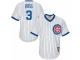 Men's Majestic Chicago Cubs #3 David Ross White Home Cooperstown MLB Jersey