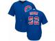 Men's Majestic Chicago Cubs #52 Justin Grimm Royal Blue Team Logo Fashion Cool Base MLB Jersey