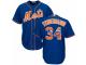 Men's Majestic New York Mets #34 Noah Syndergaard Royal Blue Team Logo Fashion Cool Base MLB Jersey