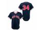 Men's Mitchell and Ness Boston Red Sox Navy Blue Sox #34 David Ortiz Navy Blue Throwback MLB Jersey