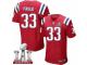 Men's Nike New England Patriots #33 Kevin Faulk Elite Red Alternate Super Bowl LI 51 NFL Jersey