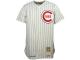 Mitchell & Ness Chicago Cubs #14 Ernie Banks Home Natural Pinstripe Throwback Jersey