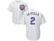 MLB Chicago Cubs #2 Tommy La Stella Men White Cool Base Jersey