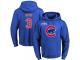 MLB Men Chicago Cubs #3 David Ross Royal Team Color Primary Logo Pullover Hoodie