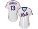 White Authentic Asdrubal Cabrera Women's Jersey #13 Cool Base MLB New York Mets Majestic Alternate