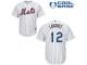 White Juan Lagares Men #12 Majestic MLB New York Mets Cool Base Home Jersey