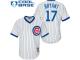 White Kris Bryant Men #17 Majestic MLB Chicago Cubs Cooperstown Home Jersey