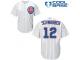 White Kyle Schwarber Youth #12 Majestic MLB Chicago Cubs Cool Base Home Jersey