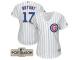 Women Kris Bryant #17 Chicago Cubs 2017 Postseason White Cool Base Jersey