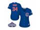 Women Majestic Chicago Cubs #34 Kerry Wood Authentic Royal Blue Alternate 2016 World Series Champions Cool Base MLB Jersey