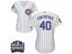 Women Majestic Chicago Cubs #40 Willson Contreras Authentic White Home 2016 World Series Bound Cool Base MLB Jersey