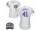 Women Majestic Chicago Cubs #41 John Lackey Authentic White Home 2016 World Series Bound Cool Base MLB Jersey