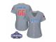 Women Majestic Chicago Cubs #66 Munenori Kawasaki Authentic Grey Road 2016 World Series Champions Cool Base MLB Jersey