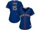 Women Majestic New York Mets #15 Tim Tebow Royal Blue Alternate Road Cool Base MLB Jersey