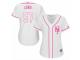 Women Majestic New York Mets #57 Kevin Long White Fashion Cool Base MLB Jersey