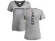 Women's Denver Broncos Joe Flacco NFL Pro Line Ash Backer V-Neck T-Shirt