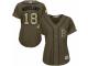 Women's Majestic Boston Red Sox #18 Mitch Moreland Green Salute to Service MLB Jersey