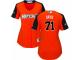 Women's Majestic Chicago Cubs #71 Wade Davis Orange National League 2017 MLB All-Star MLB Jersey
