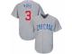 Youth Majestic Chicago Cubs #3 David Ross Grey Road Cool Base MLB Jersey