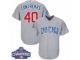 Youth Majestic Chicago Cubs #40 Willson Contreras Authentic Grey Road 2016 World Series Champions Cool Base MLB Jersey