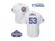 Youth Majestic Chicago Cubs #53 Trevor Cahill Authentic White Home 2016 World Series Champions Cool Base MLB Jersey