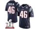 Youth Nike New England Patriots #46 James Develin Elite Navy Blue Team Color Super Bowl LI 51 NFL Jersey